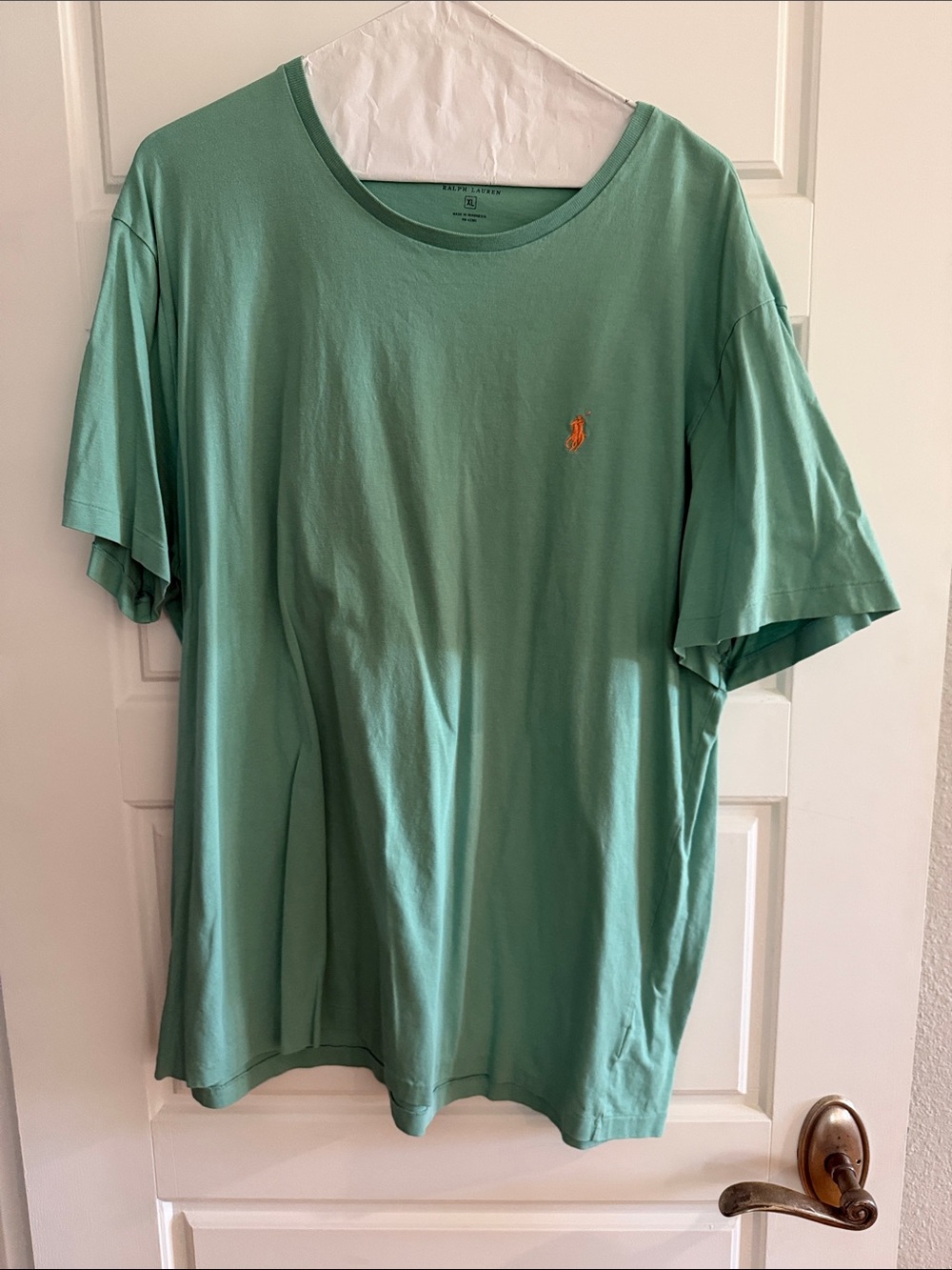 Men's Light Green Polo Logo Crew Neck T-Shirt